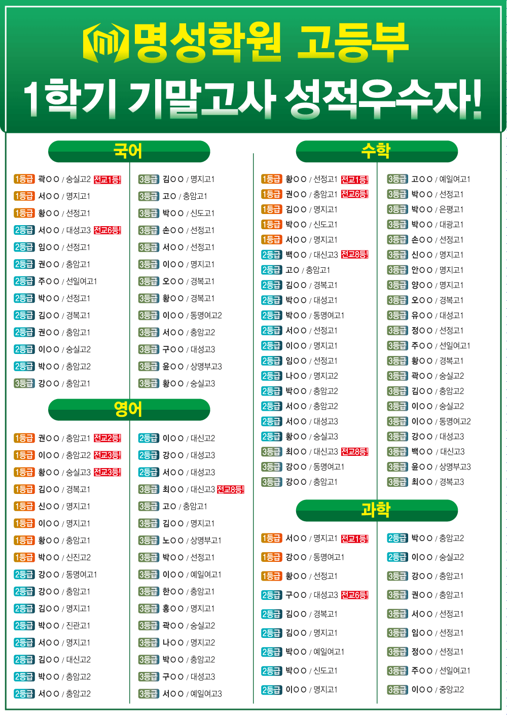 고등 성적우수자