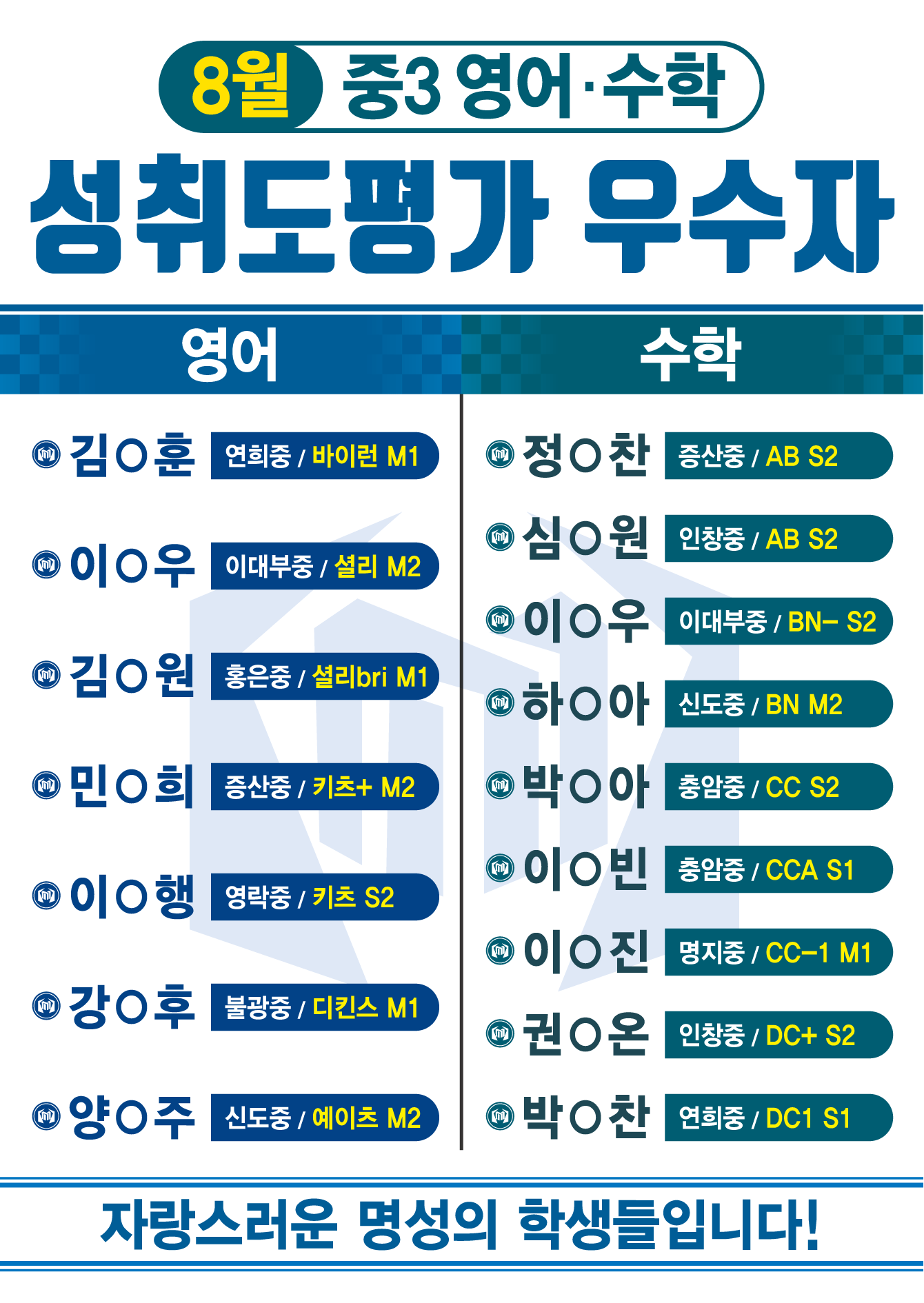 중3 영어,수학